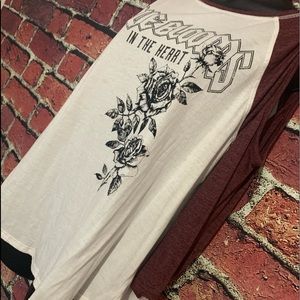 SOLD Torrid Cold Shoulder Top “LOVE BLOOMS IN THE ❤️”